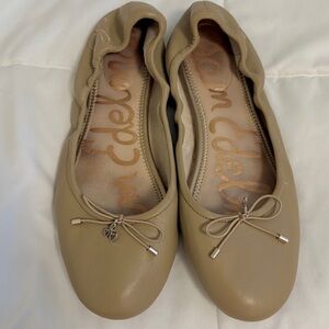 Sam Edelman Tan Felicia Ballet Flats with Bow Detail Size 8
